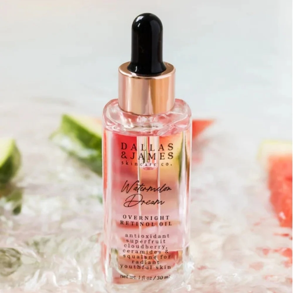 Dallas & James Skincare Co Watermelon Dream Overnight Retinol Oil 1 fl oz NEW - Picture 1 of 7